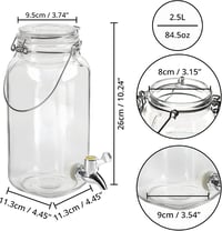 Belle Vous üveg italadagoló csappal 2,5 L - retro ital diszpenzér 2