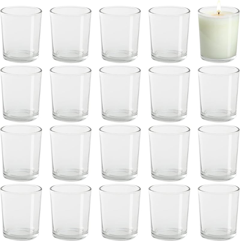 Belle Vous Üveg Mécsestartó Szett 72 db - 5x6,5 cm Átlátszó Kristályüveg Gyertyatartó Esküvőre, Asztaldekorációhoz, Otthoni Kiegészítőnek, A
