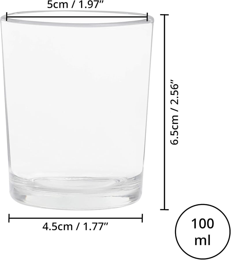 Belle Vous Üveg Mécsestartó Szett 72 db - 5x6,5 cm Átlátszó Kristályüveg Gyertyatartó Esküvőre, Asztaldekorációhoz, Otthoni Kiegészítőnek, A