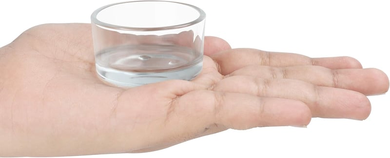 BELLE VOUS Üveg Teafény Tartó 24 db - Gyertyatartó Üveg Teafényes Pohár 4,5x2,5cm