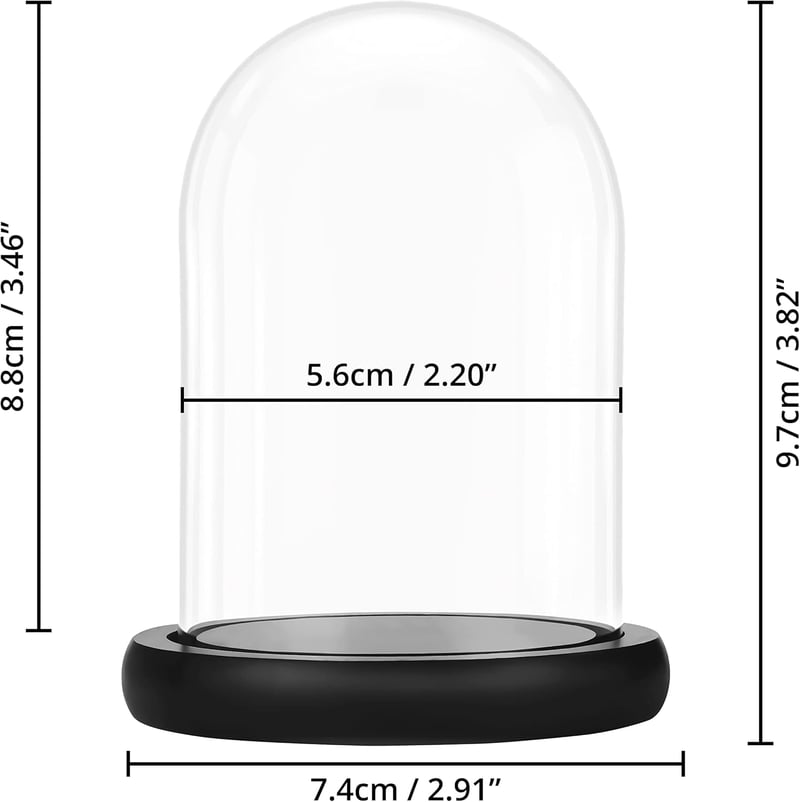 Belle Vous üvegharang fekete fa talppal 9,7 cm dekoráció