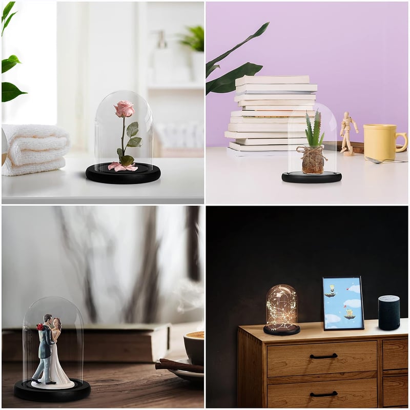 Belle Vous üvegharang fekete fa talppal 9,7 cm dekoráció