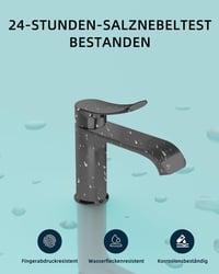 BELZ Modern Mosdó Csaptelep Vízesés Hatású Egyfuratú Gunmetal Kevert Csap 5