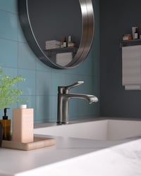BELZ Modern Mosdó Csaptelep Vízesés Hatású Egyfuratú Gunmetal Kevert Csap 6