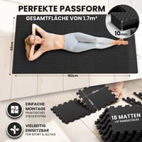 BeMaxx Súprava ochranných podložiek - Puzzle fitness podložka na cvičenie, jogu, do posilňovne, gymnastiky, pod bežecký pás, do garáže - Skladateľná podložka na cvičenie 2