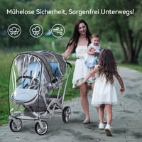 bemece Univerzális Esővédő Ikerkocsihoz - Vízálló, Porálló, Szélálló 6