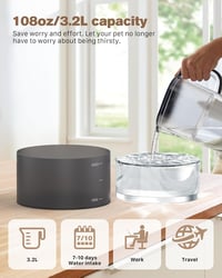 BEMOONY 3.2L Macska Ivófontána LED Világítással, 6+3 Szűrővel, Több Macskához - Cat Fountain + Filter 6 + Sponges 3 6