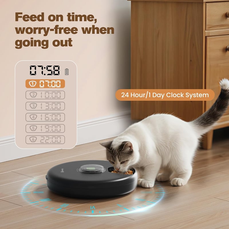 BEMOONY Automata Macska Etetőgép Nedves Táplálékhoz, Hűtőfunkciós Vezeték Nélküli Időzítős Pet Adagoló Kutyáknak Macskáknak Elemmel