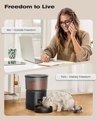 BEMOONY Automata Macska Kutya Etetőgép WiFi Applikációval - 3L Száraztáp Adagoló Hangrögzítéssel - Fekete 5