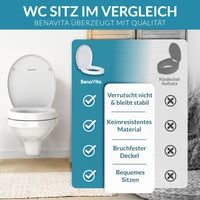 BENAVITA WC sedadlo so zvýšenou polohou 5 cm z duroplastu – toaletný nadstavec s montážou zospodu 7
