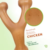 Jucărie de mestecat durabilă Benebone Wishbone pentru câini cu tendință de mestecare agresivă, aromă de pui veritabil, mărimea Giant, fabricată în SUA 2