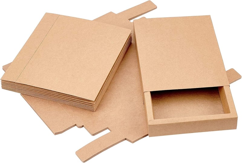 BENECREAT 10 db Kraft Papír Ékszertartó Doboz 20x15x3 cm Barna Ajándék Csomagolás