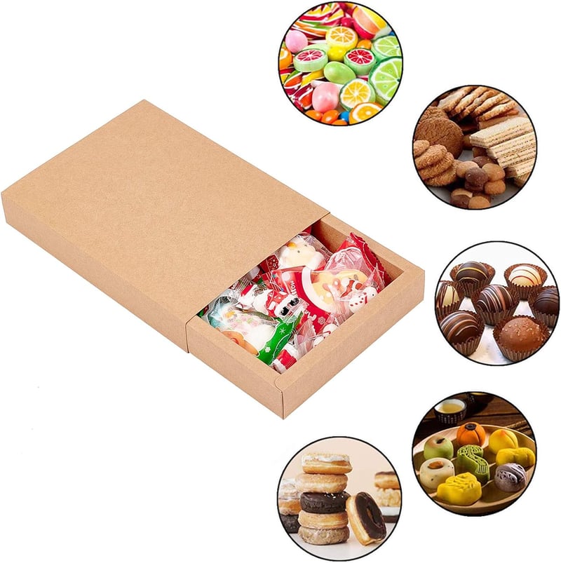 BENECREAT 10 db Kraft Papír Ékszertartó Doboz 20x15x3 cm Barna Ajándék Csomagolás