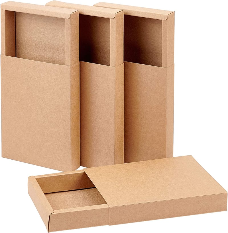 BENECREAT 10 db Kraft Papír Ékszertartó Doboz 20x15x3 cm Barna Ajándék Csomagolás