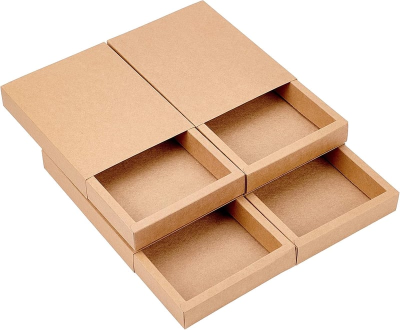 BENECREAT 10 db Kraft Papír Ékszertartó Doboz 20x15x3 cm Barna Ajándék Csomagolás
