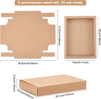 BENECREAT 10 db Kraft Papír Ékszertartó Doboz 20x15x3 cm Barna Ajándék Csomagolás 4