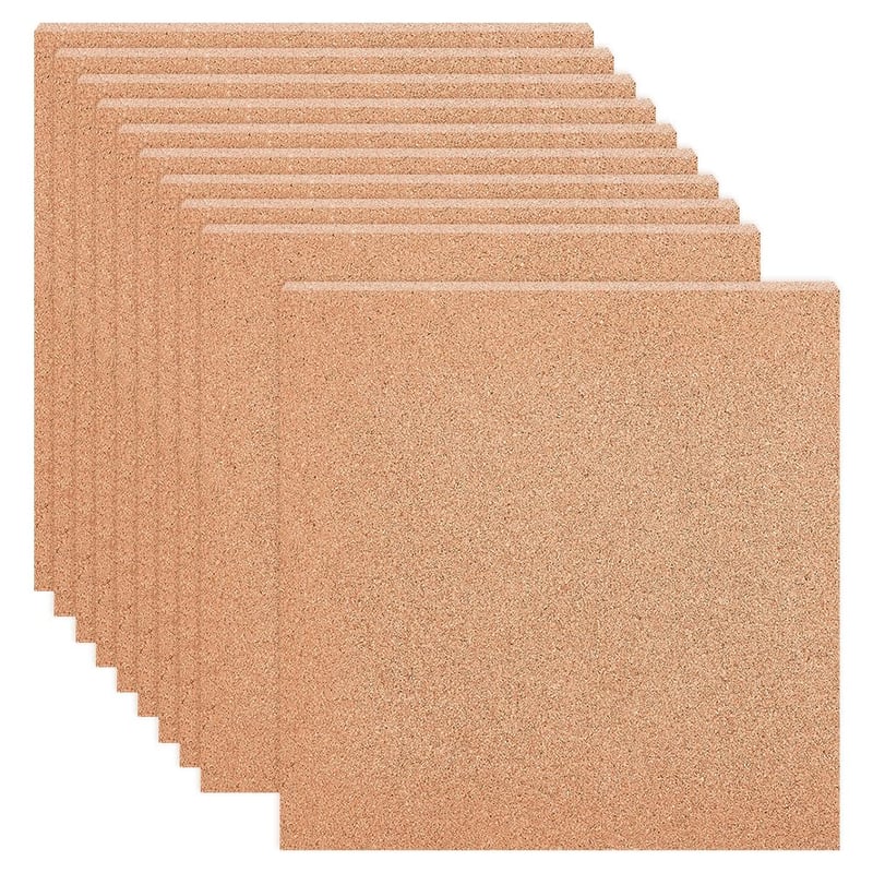 Set 10 plăci de plută BENECREAT, 300x300 mm, grosime 2 mm, suport din plută maro-nisipiu, pentru avizier, decorațiuni de perete și proiecte DIY de artizanat