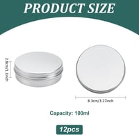 BENECREAT 12 db 100 ml Alumínium Fém Tégely Csavaros Fedővel Kozmetika Gyertya Balzsam Tároláshoz 2