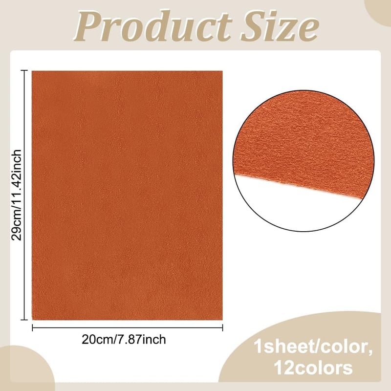 BENECREAT 12 db 29x20 cm dupla plüss bársony szövet, kézműves DIY anyag varráshoz