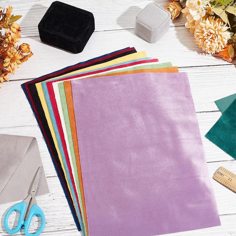 BENECREAT 12 db 29x20 cm dupla plüss bársony szövet, kézműves DIY anyag varráshoz