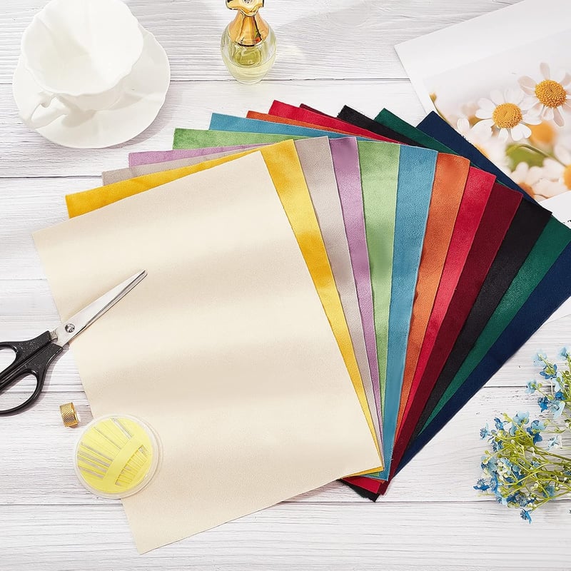BENECREAT 12 db 29x20 cm dupla plüss bársony szövet, kézműves DIY anyag varráshoz