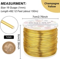BENECREAT 1mm Alumínium Drót 150m Ékszerkészítéshez Világos Arany Szín 2