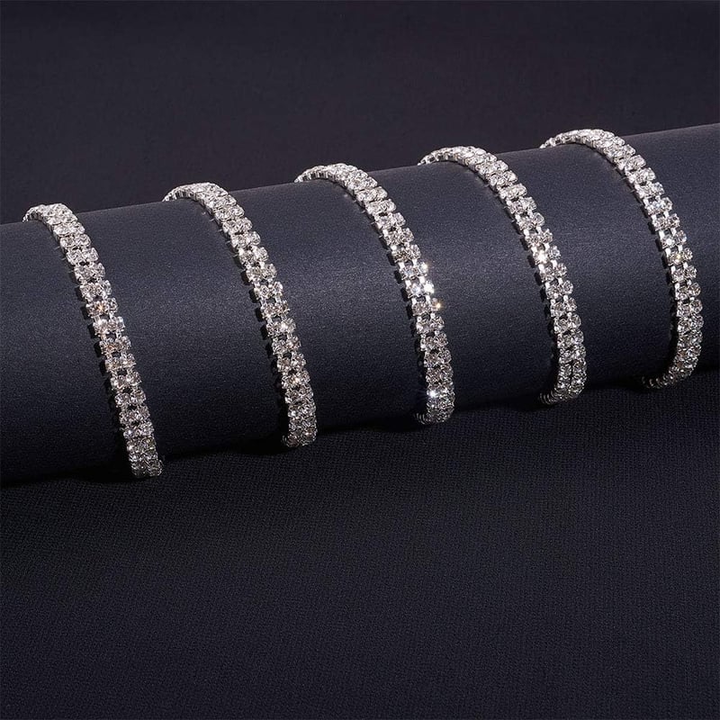 BENECREAT 2 Yard Kristály Strassz Lánc Ezüst Alappal Esküvői Díszítéshez és Kézműves Projektekhez - silver colours