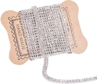BENECREAT 2 Yard Kristály Strassz Lánc Ezüst Alappal Esküvői Díszítéshez és Kézműves Projektekhez - silver colours 1