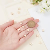 BENECREAT 20db 18 Karátos Aranyozott Fém Gyöngy Kereszt Alakú DIY Ékszerkészítéshez 8x8x3mm 3