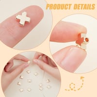 BENECREAT 20db 18 Karátos Aranyozott Fém Gyöngy Kereszt Alakú DIY Ékszerkészítéshez 8x8x3mm 4