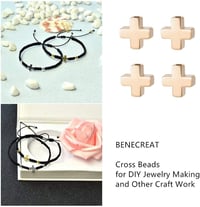 BENECREAT 20db 18 Karátos Aranyozott Fém Gyöngy Kereszt Alakú DIY Ékszerkészítéshez 8x8x3mm 7