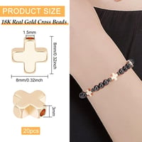 BENECREAT 20db 18 Karátos Aranyozott Fém Gyöngy Kereszt Alakú DIY Ékszerkészítéshez 8x8x3mm 2