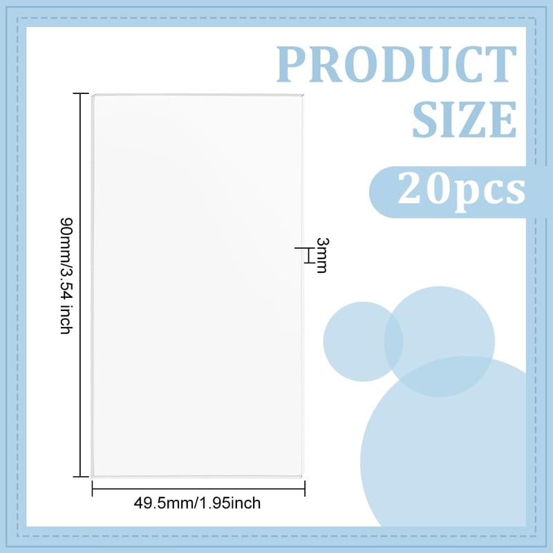 BENECREAT 20db Átlátszó Akril Lap 3mm Vastagság 90x50mm Kézműves Projektekhez