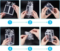 BENECREAT 24 db Átlátszó Masnis Ajándékdoboz 12x7x7 cm Esküvői Dekorációs Csomagolás 3