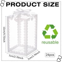 BENECREAT 24 db Átlátszó Masnis Ajándékdoboz 12x7x7 cm Esküvői Dekorációs Csomagolás 2
