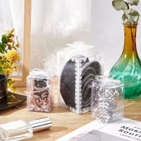 BENECREAT 24 db Átlátszó Masnis Ajándékdoboz 12x7x7 cm Esküvői Dekorációs Csomagolás 7