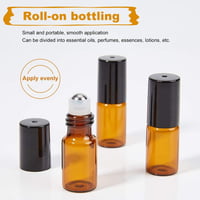 BENECREAT 30 db 3 ml Barna Üveg Roller Palack Illóolaj Adagoló Fekete Kupakkal Szett 5