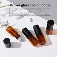 BENECREAT 30 db 3 ml Barna Üveg Roller Palack Illóolaj Adagoló Fekete Kupakkal Szett 6