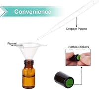 BENECREAT 30 db 3 ml Barna Üveg Roller Palack Illóolaj Adagoló Fekete Kupakkal Szett 4