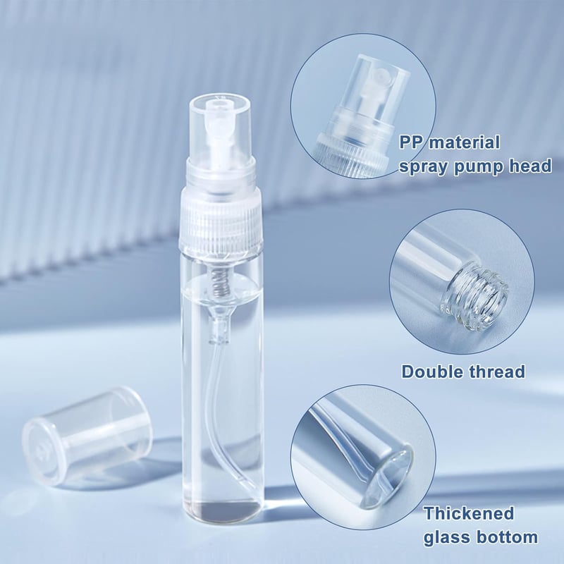 BENECREAT 30 db 5 ml üveg utazó parfüm spray palack szórófejes kozmetikai flakón - 5ml, Erase Cap