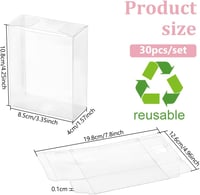 BENECREAT 30 db Átlátszó Ajándékdoboz 10,8x8,5x4 cm PVC Esküvői Bonbondoboz - Rechteck, 11 x 8.5 x 4 cm 2