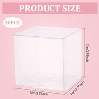BENECREAT 30 db átlátszó ajándékdoboz 7x7x7 cm ékszer tároláshoz és kiállításhoz 2