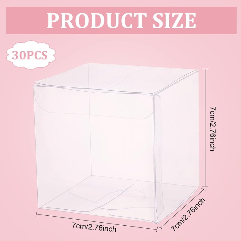 BENECREAT 30 db átlátszó ajándékdoboz 7x7x7 cm ékszer tároláshoz és kiállításhoz