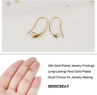BENECREAT 30db 18K aranyozott fülbevaló alap hurokkal DIY ékszerkészítéshez 3
