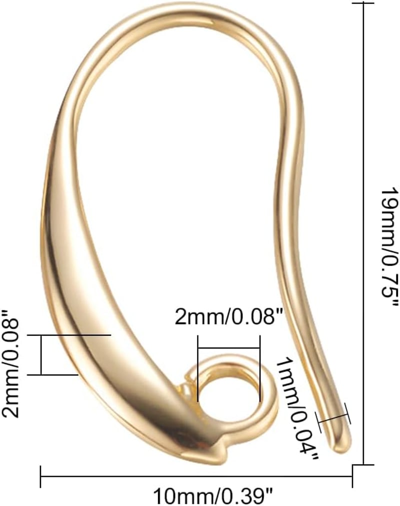 BENECREAT 30db 18K aranyozott fülbevaló alap hurokkal DIY ékszerkészítéshez