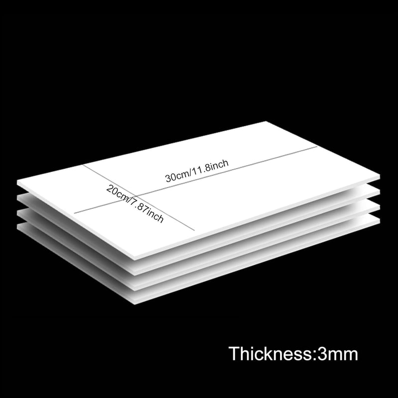 BENECREAT 5 db 3 mm-es fehér hablemez 30x20 cm poszter és modellezéshez - 3mm Dick, White