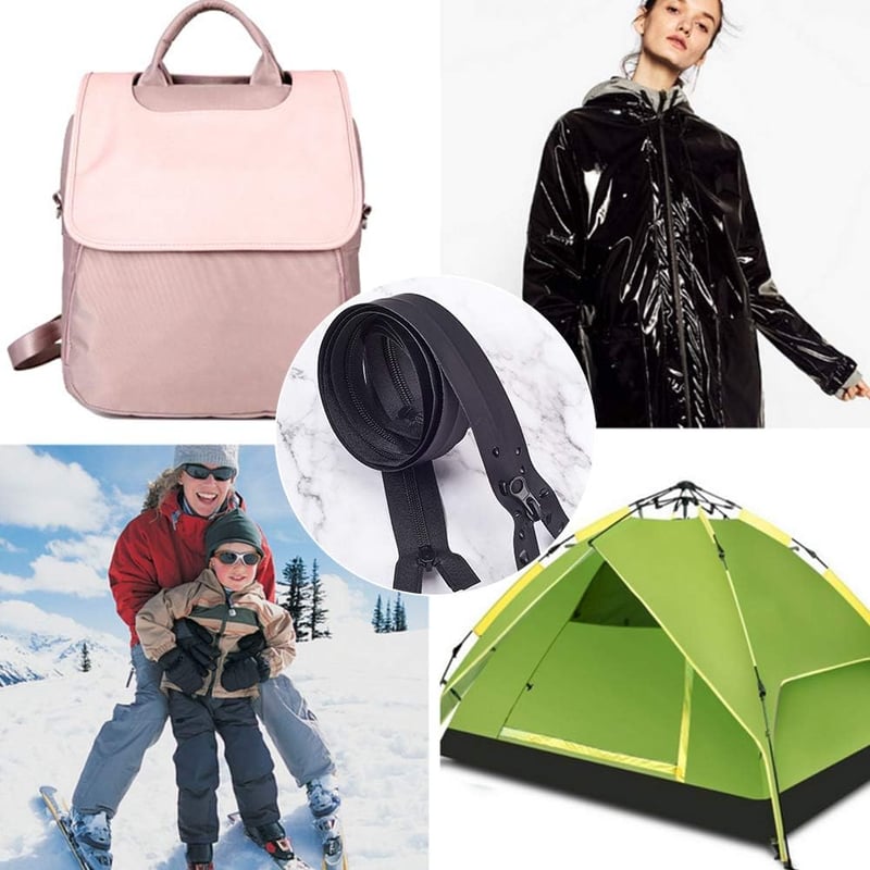 BENECREAT 5db 80cm Vízálló Nylon Cipzár Fekete Kabáthoz Kabáthoz Hátizsákhoz - 80cm, black