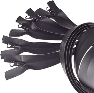 BENECREAT nepremokavý nylonový zips 80 cm – čierny – 5 ks