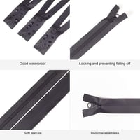 BENECREAT 5db 80cm Vízálló Nylon Cipzár Fekete Kabáthoz Kabáthoz Hátizsákhoz - 80cm, black 4