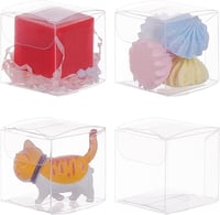 BENECREAT 60 db átlátszó kocka ajándékdoboz 4x4x4 cm esküvői bonbonhoz 1